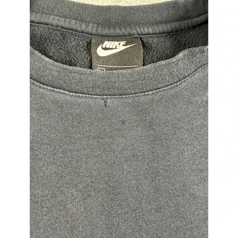 Nike Club Fleece Crewneck Sweatshirt Black Small Logo Pullover Men's Large